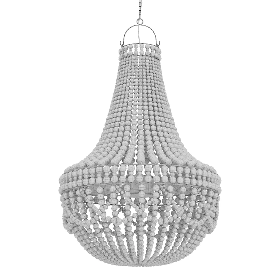 Wood Beaded Chandelier - Image 3