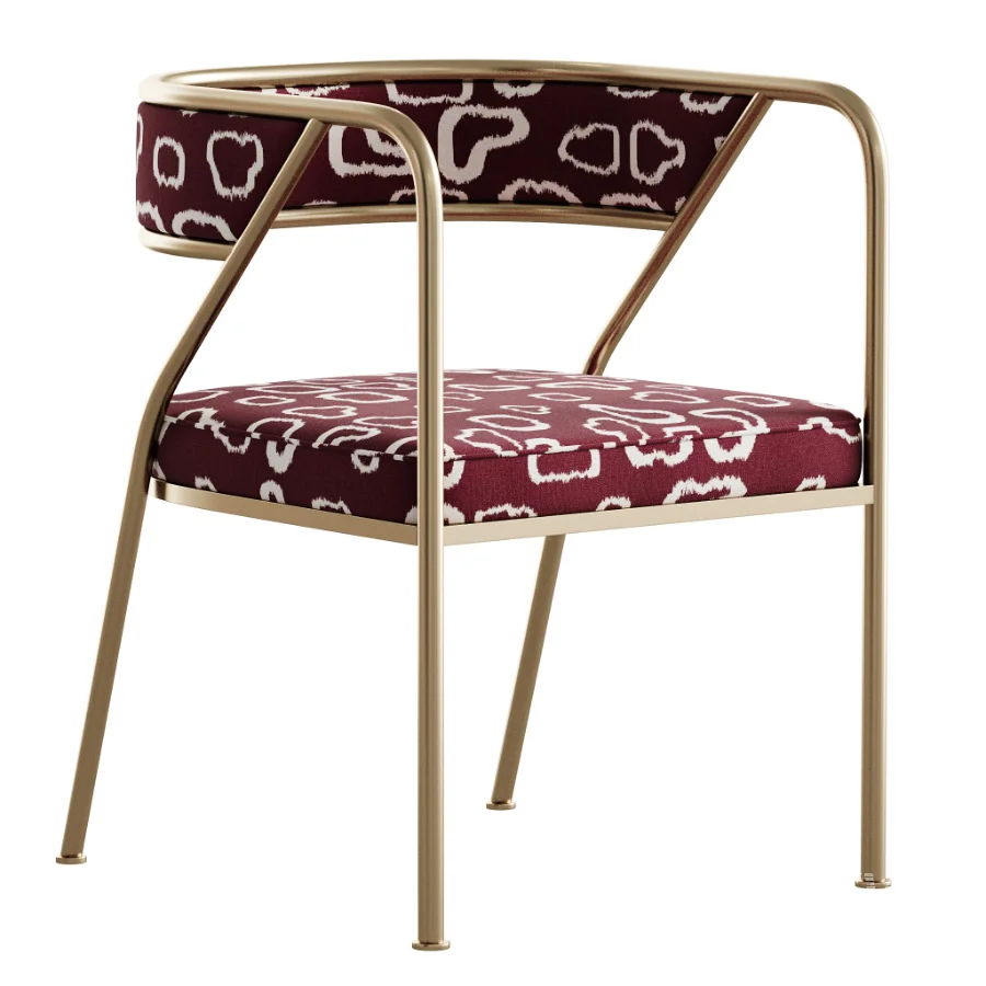 Dining Room Glam Chair Gold Legs Velvet Arm Chair - Image 4