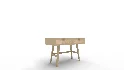 Two Drawer Cane Desk in Brown Wood - Thumbnail 4