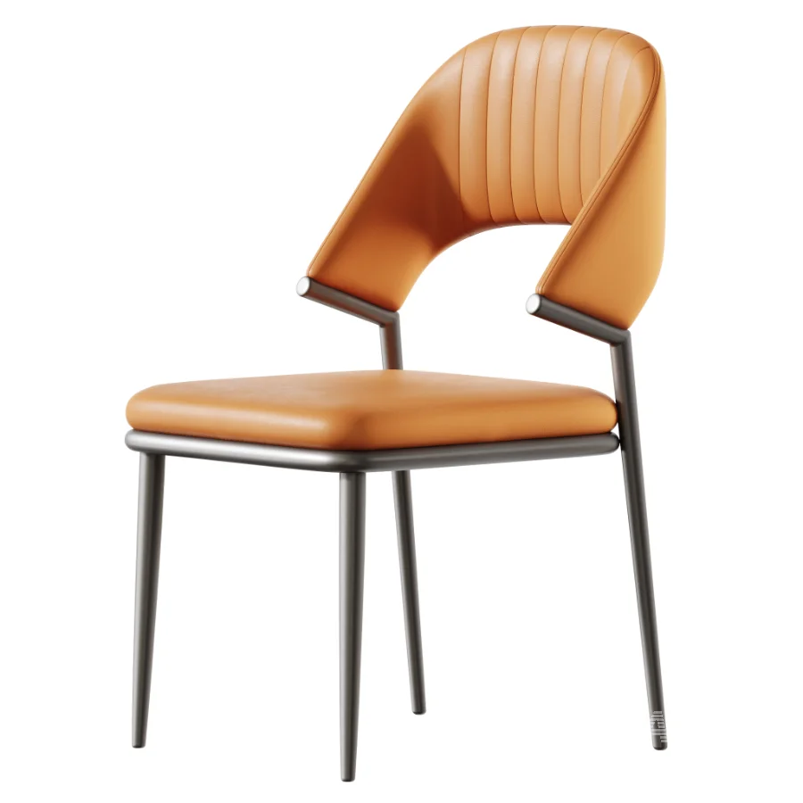 Contemporary Low Back Faux Leather Dining Chair - Image 5