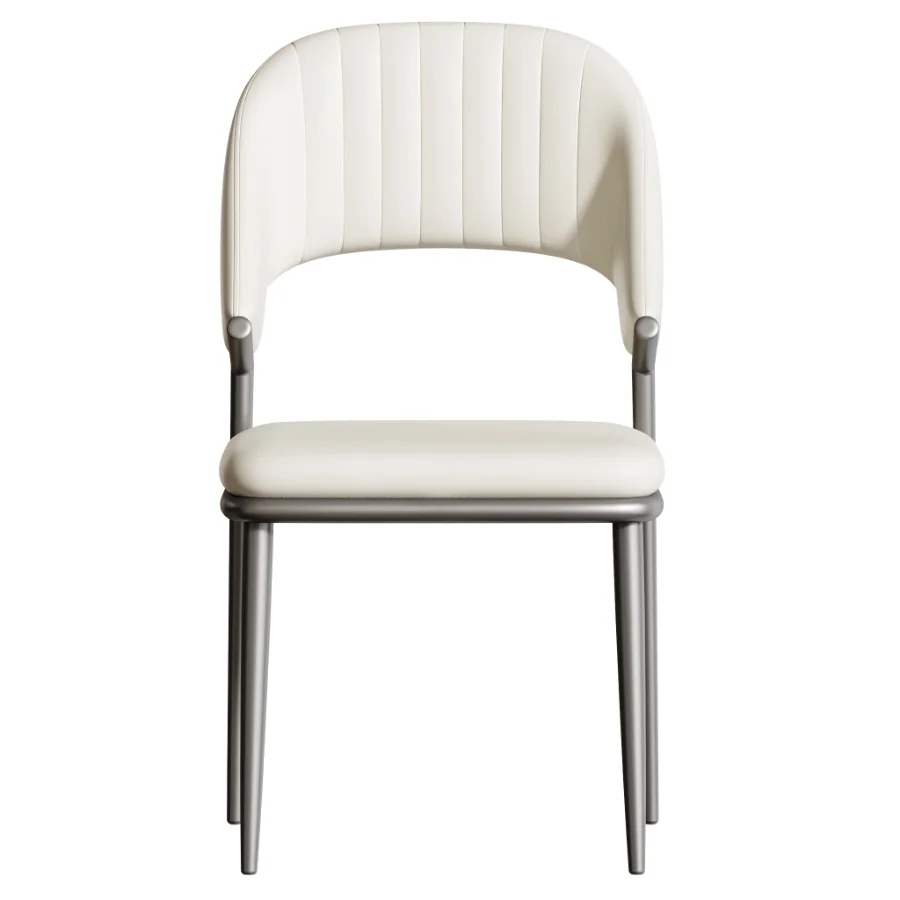 Contemporary Low Back Faux Leather Dining Chair - Image 3