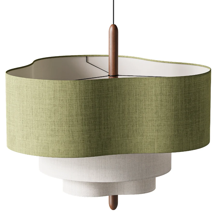 Ophel Green Fabric Pendant Lamp - Image 4