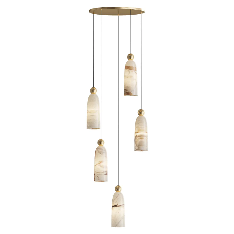 Figure Alabaster Pendant Lamp 5 heads - Image 1
