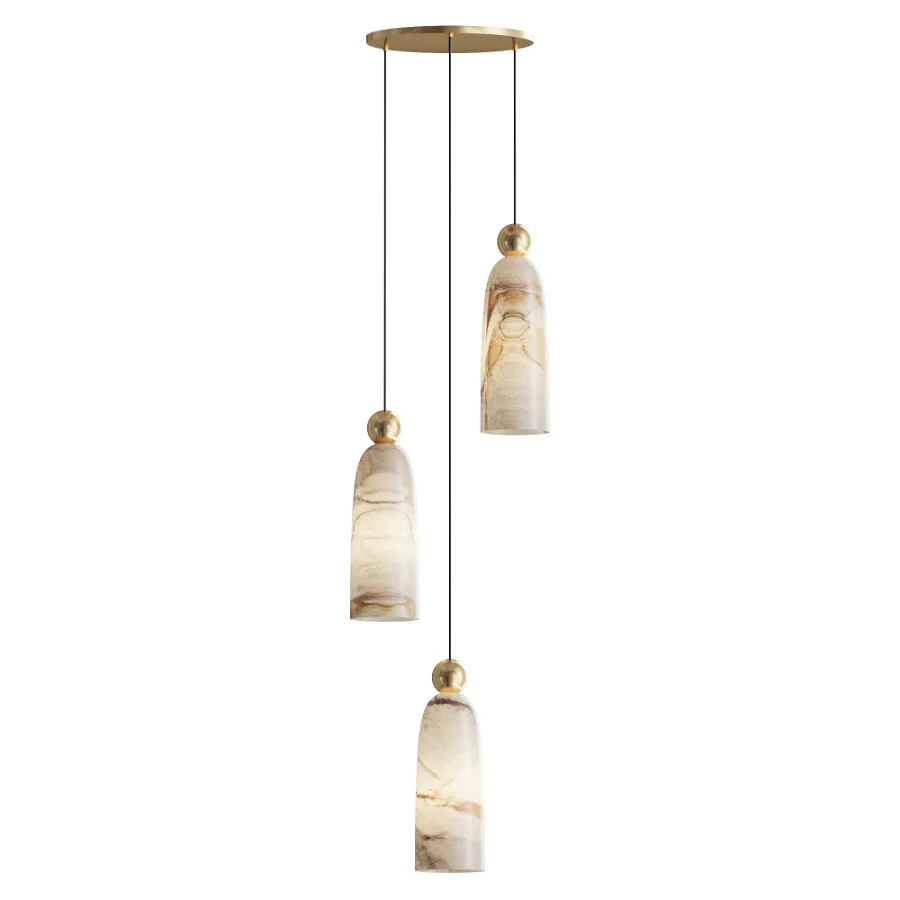 Figure Alabaster Pendant Lamp 3 heads - Image 2