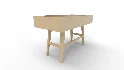 Two Drawer Cane Desk in Brown Wood - Thumbnail 9