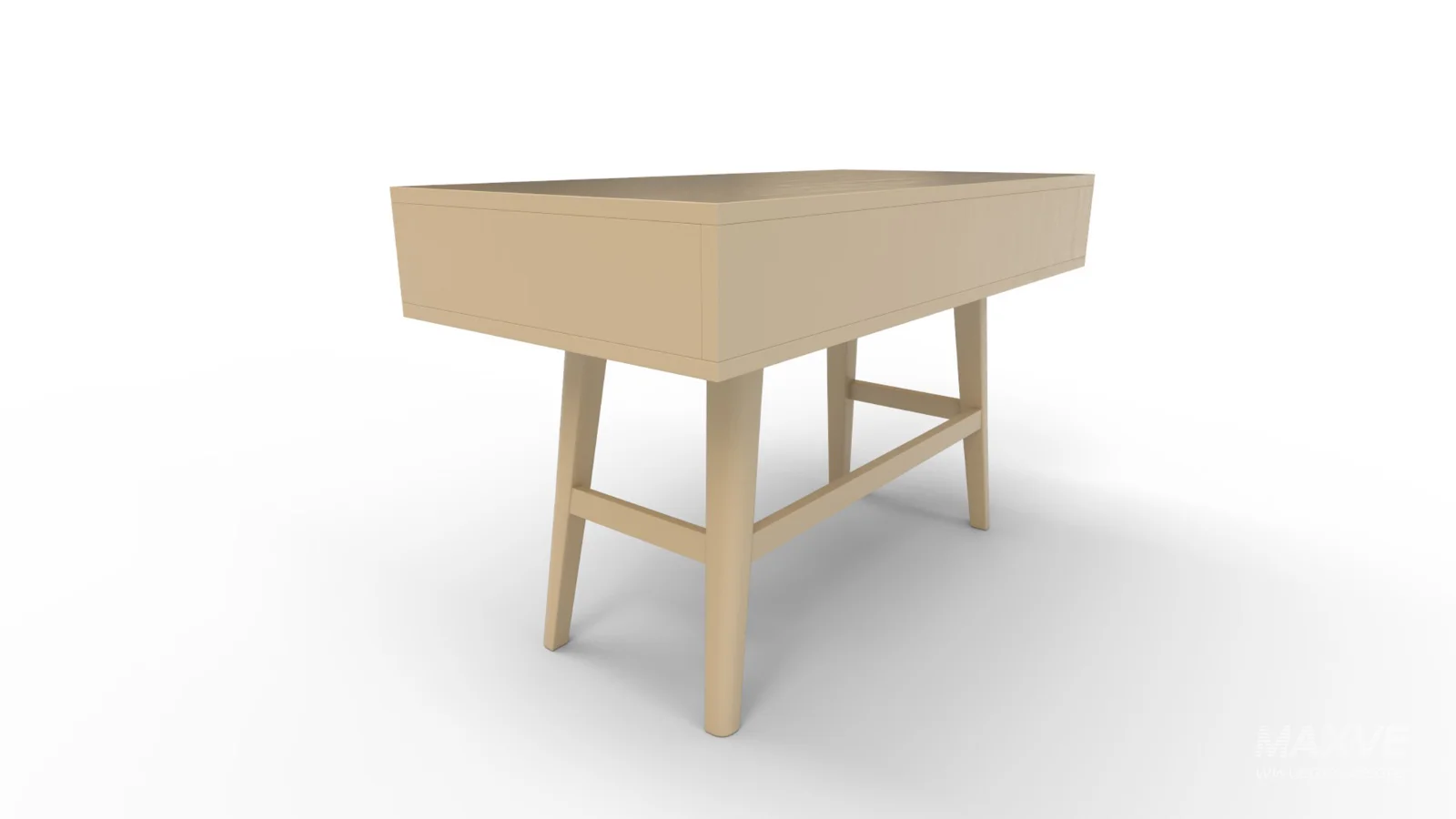 Two Drawer Cane Desk in Brown Wood - Image 9