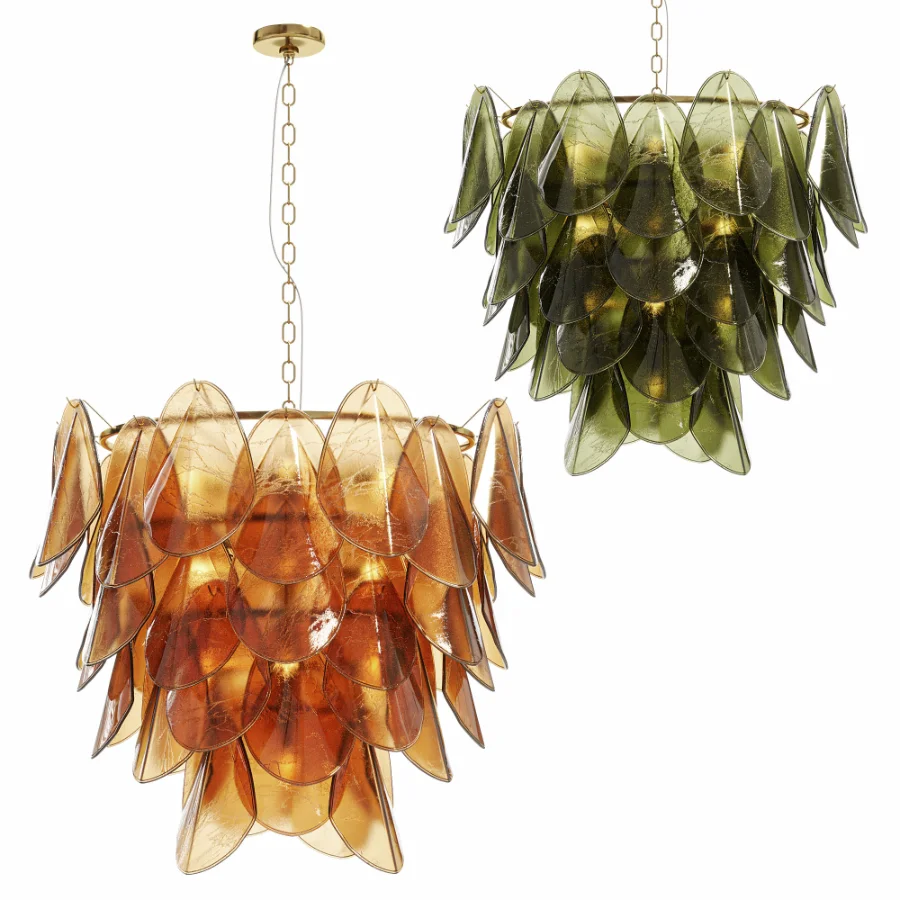 Magnolia Smoke White Glass Chandelier - Image 5