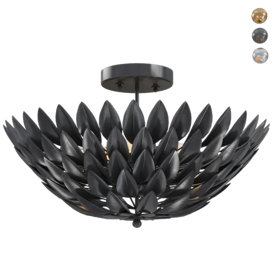 Olive Leaf Semi-Flush Ceiling Light - Image 1