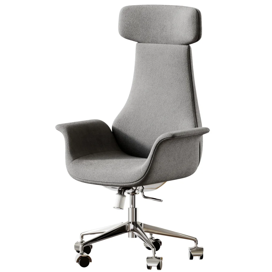 Height Brown Leather Office Chair - Image 5