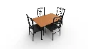 Kitchen Table and Chairs for 4 with Padded Seats - Thumbnail 3