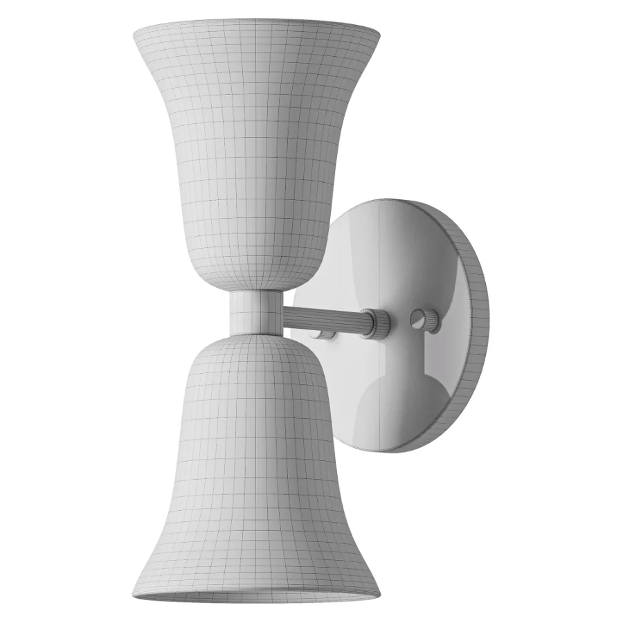 Brass Hourglass Sconce with Stone Shades - Image 2