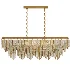 Matte Gold Glass Fringe Chandelier - Thumbnail 2