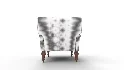 Traditional Accent Chair Denim Linen - Thumbnail 1