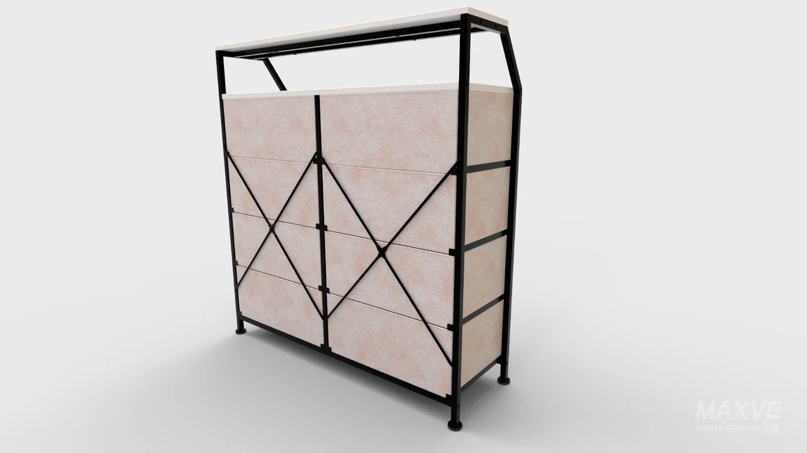 Dresser for Bedroom with Shelves Faux Leather - Image 5