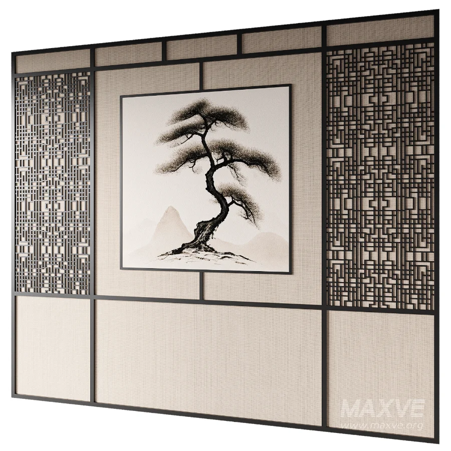 Japanese Zen Wall Panel - Image 1