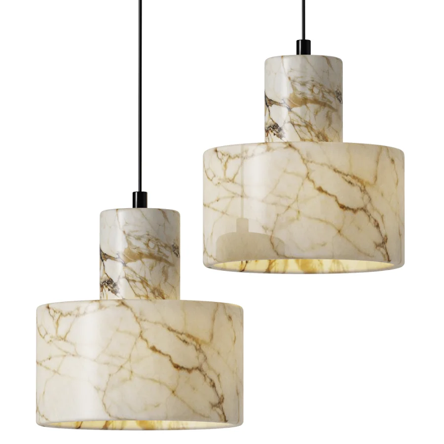 Nordic Cylindrical Alabaster Pendant Light - Image 1