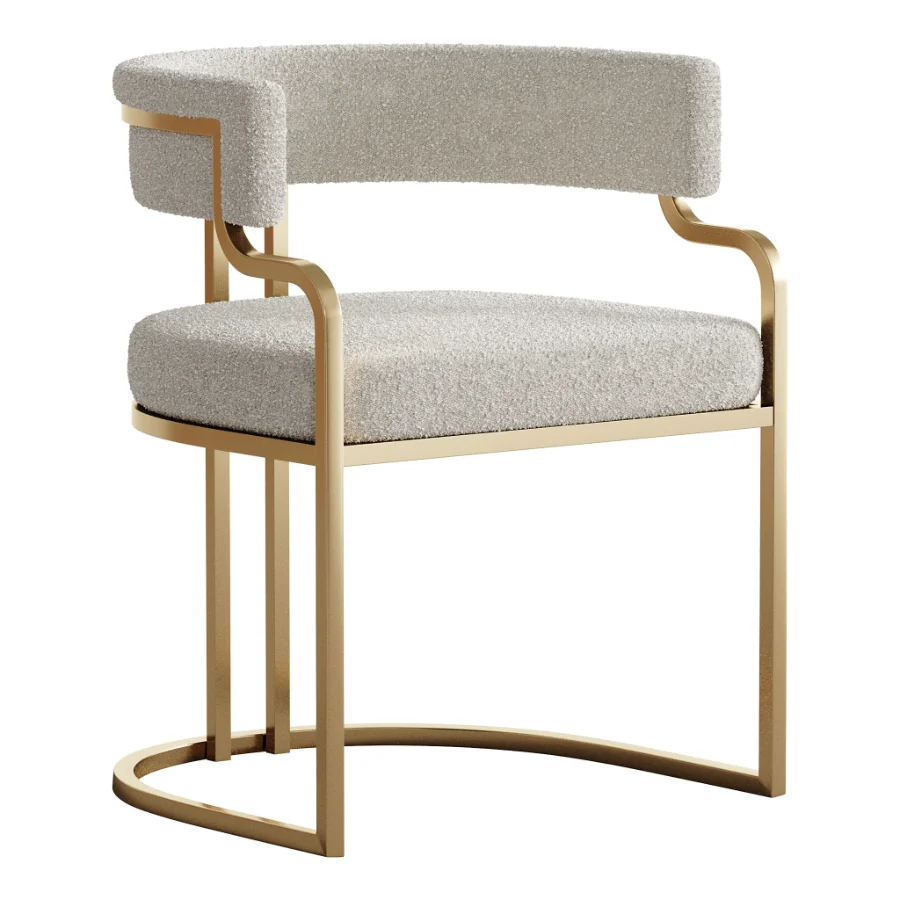 Faux Leather Dining Chairs Glam Style Open Back Armless Chair - Image 4