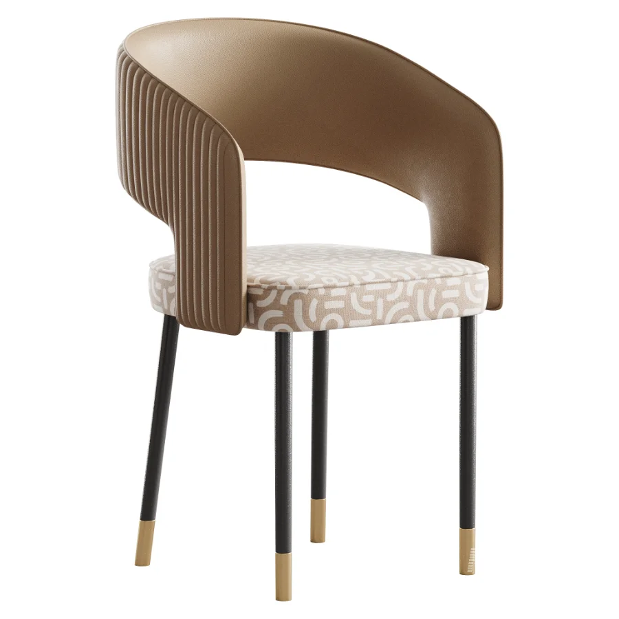 Casual Ventilated Back Arm Chair with Upholstered Armrest - Image 2