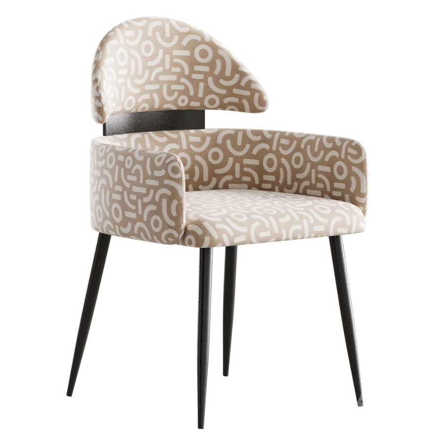Contemporary Ink Steel Arm Chair - Image 3