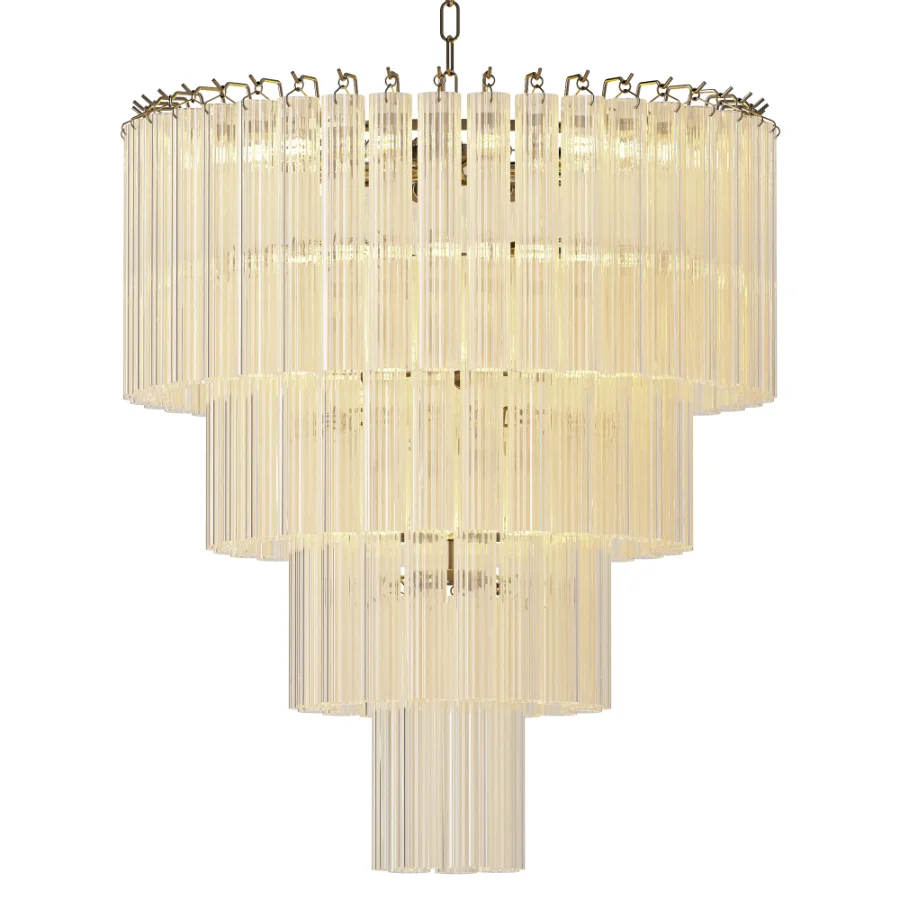 Large Janae chandelier made of glass Westwing Collection - Image 4