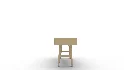 Two Drawer Cane Desk in Brown Wood - Thumbnail 2