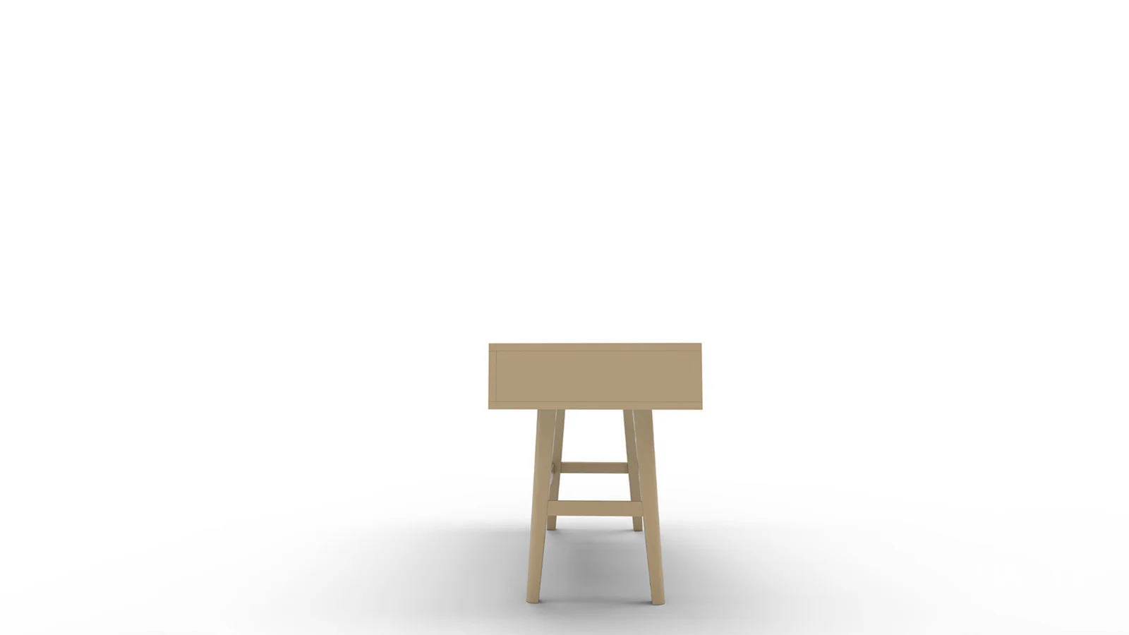 Two Drawer Cane Desk in Brown Wood - Image 2