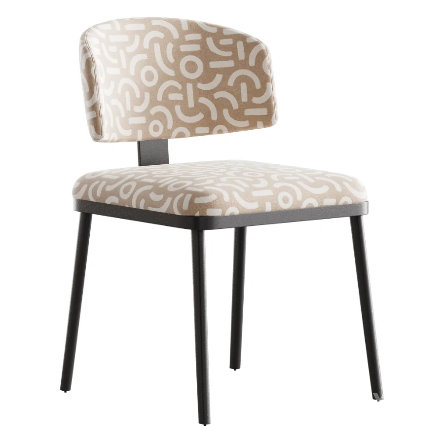 Contemporary Ink Steel Arm Chair - Image 4