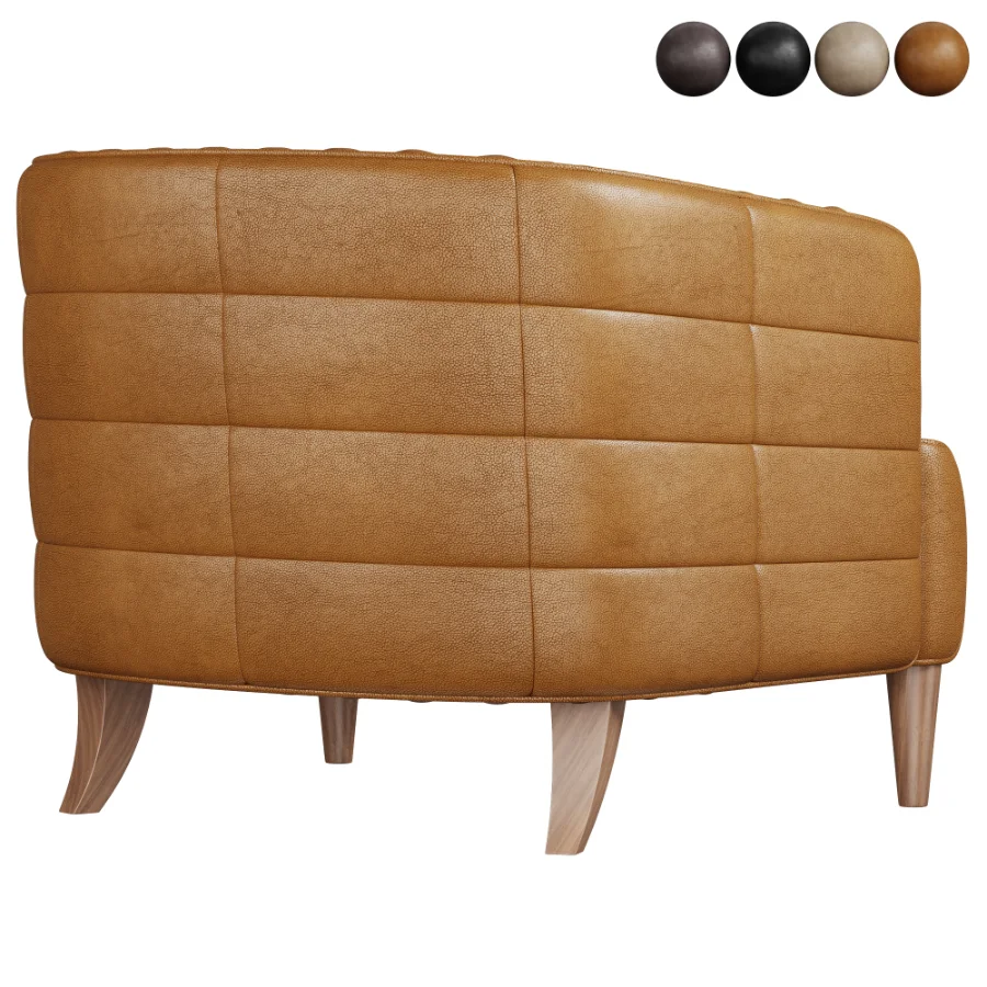 Magdelan brown tufted leather armchair - Image 6