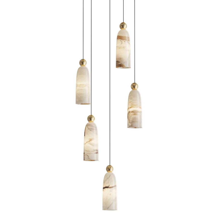 Figure Alabaster Pendant Lamp 5 heads - Image 3