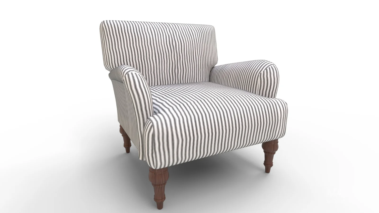 Traditional Accent Chair Denim Linen - Image 3