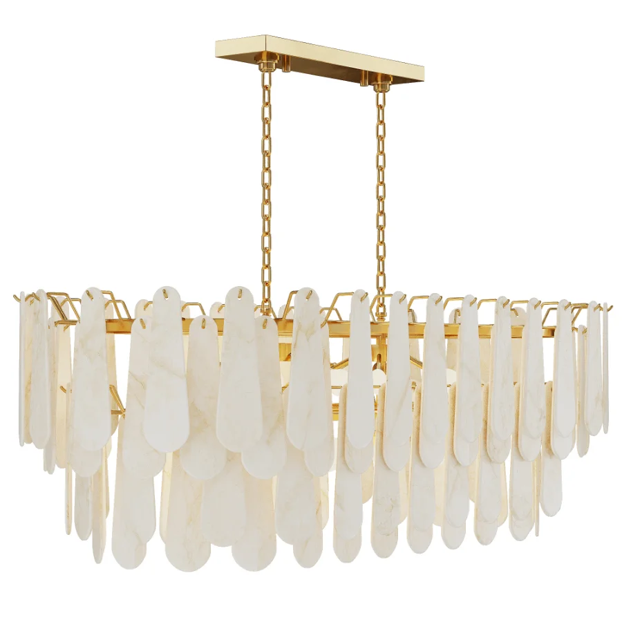 Alabaster Chandelier Pendant Light - Image 1