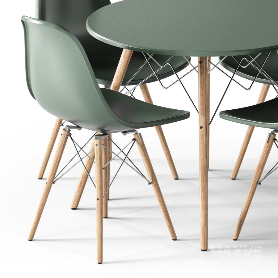 ELON Series Plastic Chair With Wood Base - Image 6