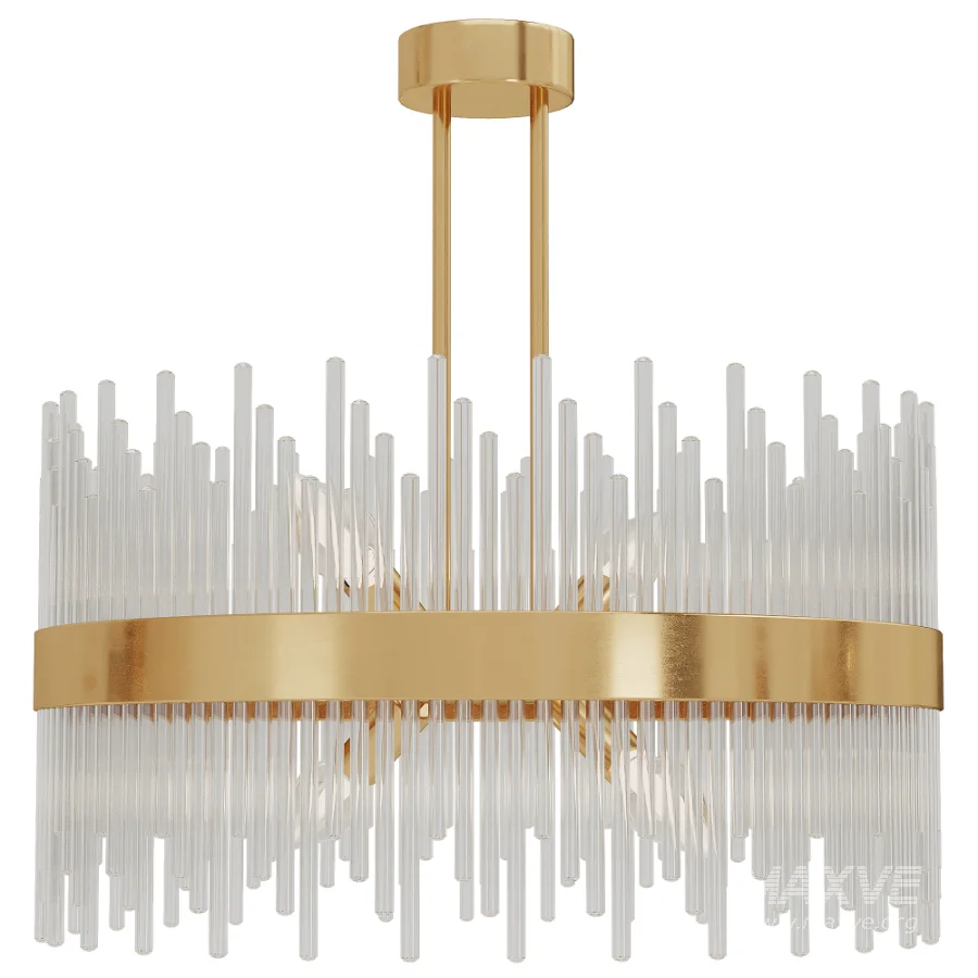 Sabina Satin Brass Round Chandelier - Image 1