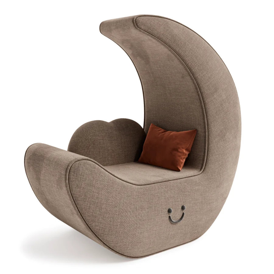 Modern Crescent Moon Lounge Chair - Image 2
