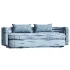 Oratino Ivory Linen 3 Seater Curved Sofa - Thumbnail 1