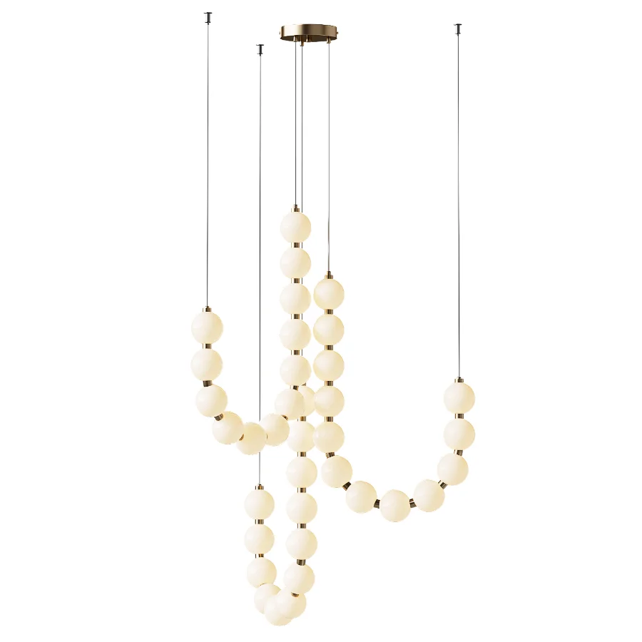 Womo Pearl Brass Globe Chandelier - Image 3