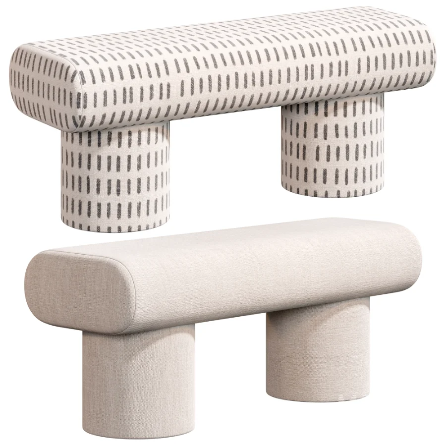Plum Boucle Green Bench - Image 3