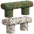 Plum Boucle Green Bench - Thumbnail 1