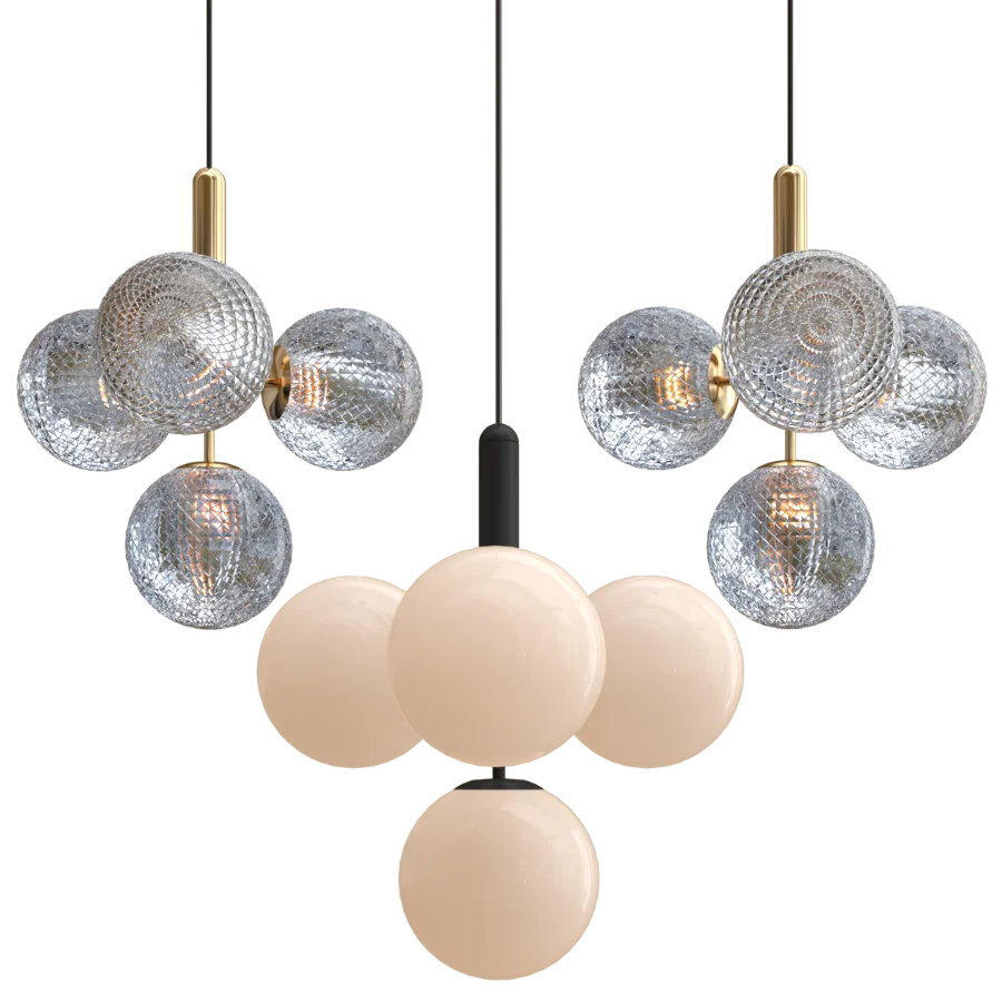 Glass ball pendant lamp - Image 3