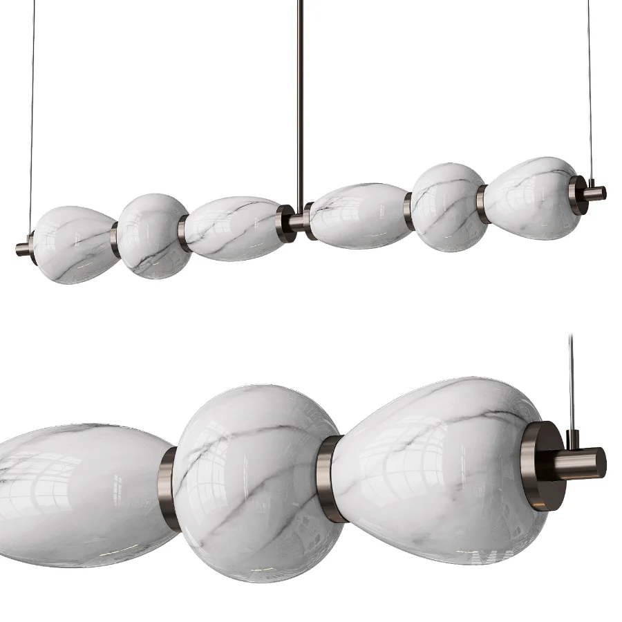 Alabaster Pebble Linear Chandelier - Image 3