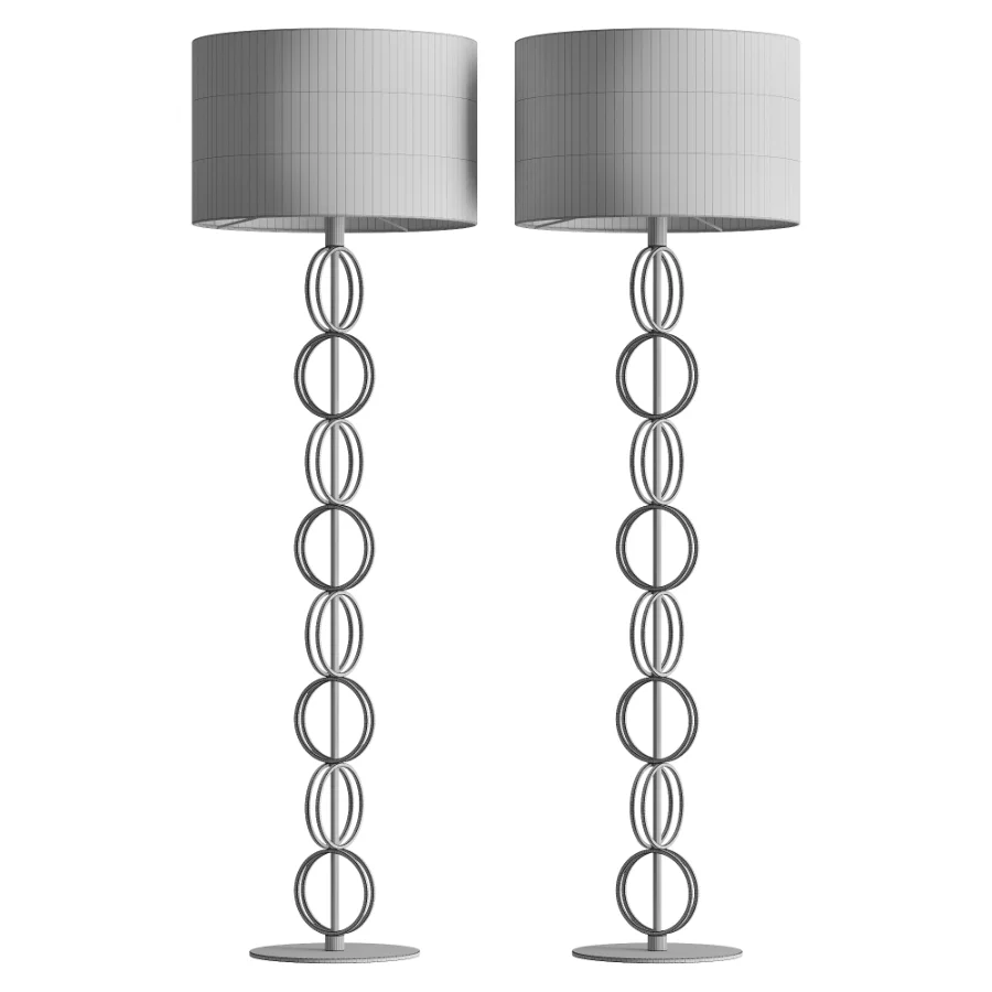 Metal Floor Lamp Linen Oat Shade - Image 3