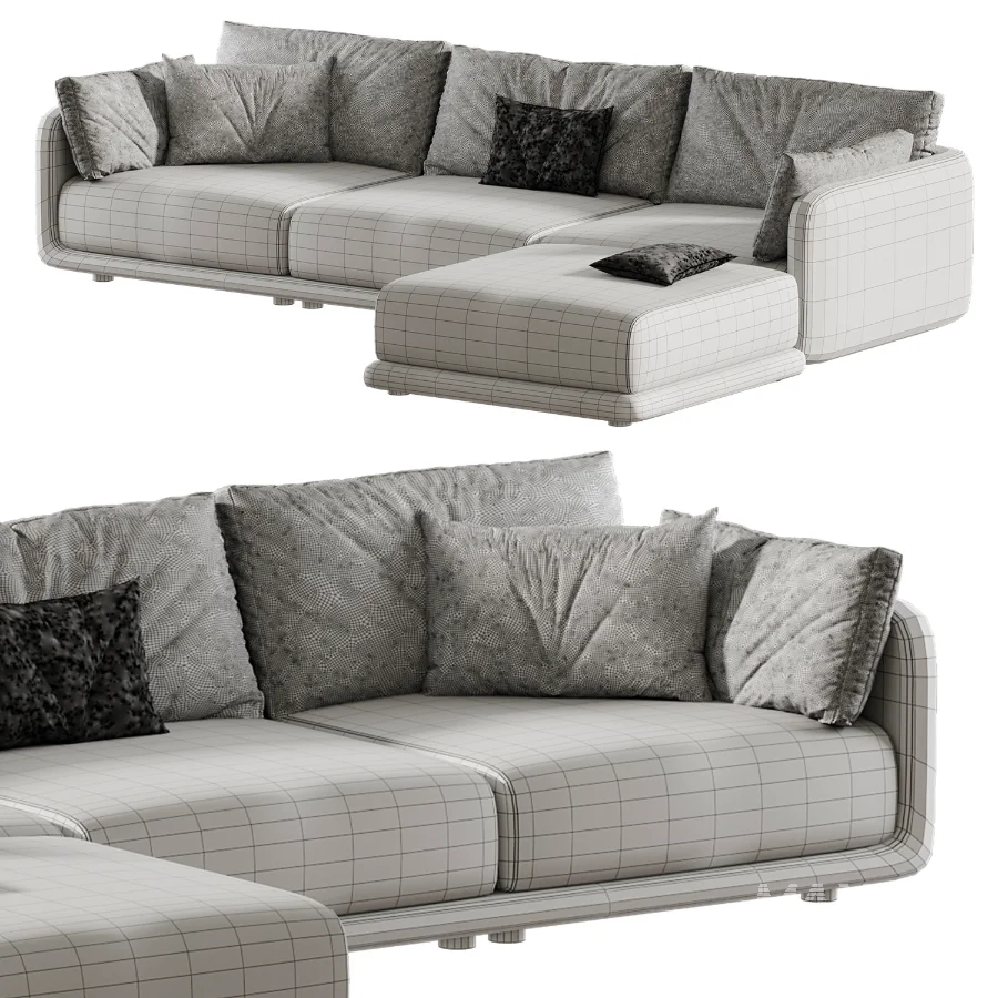 Naples Modular Upholstered Chaise L-Sectional - Image 4
