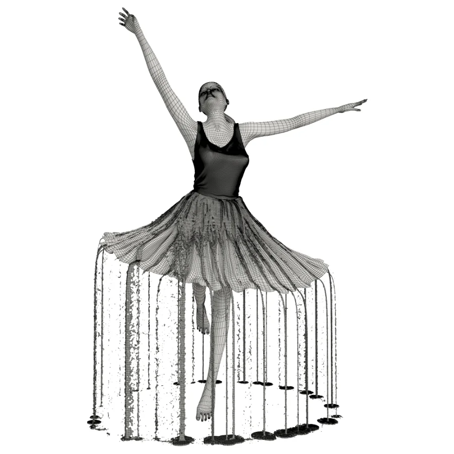 Golden Bronze Ballerina Water Fountain - Image 9