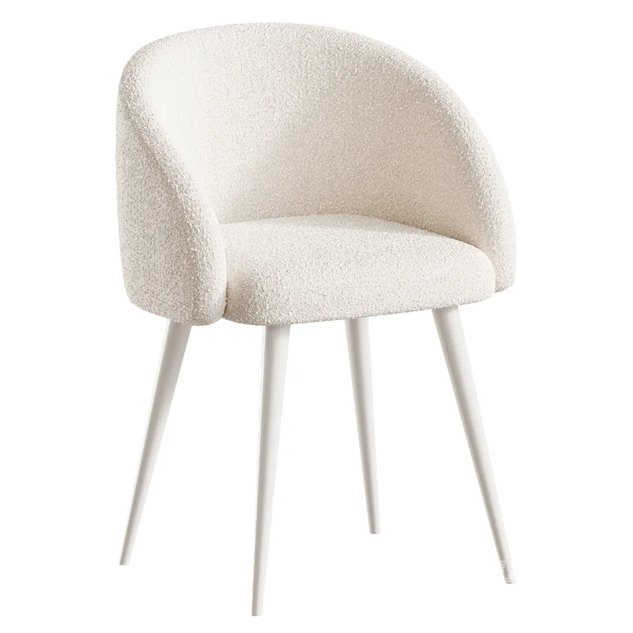 Boucle chair white prostohome - Image 1