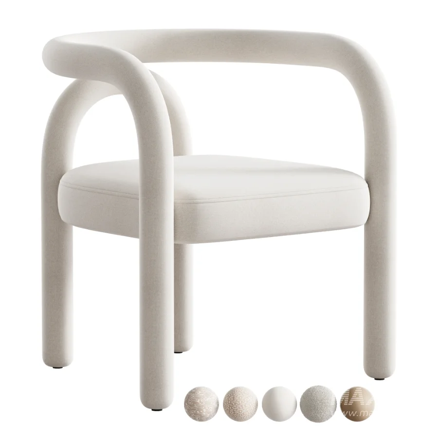 Modern Design Armless Open Back Chairs Fabric Dining Chairs - Image 1