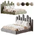 Nyasia Velvet Fabric Special Design Headboard Bed Frame - Thumbnail 2