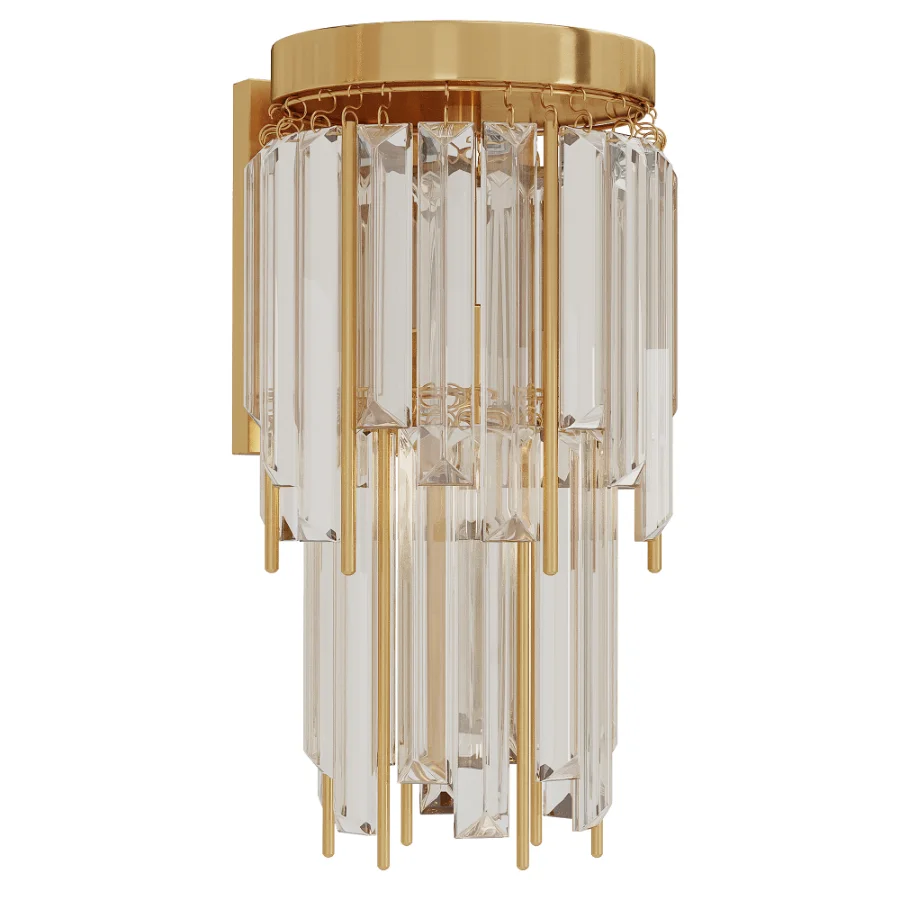 Athean Light Glam Brass Crystal Wall Sconce - Image 2