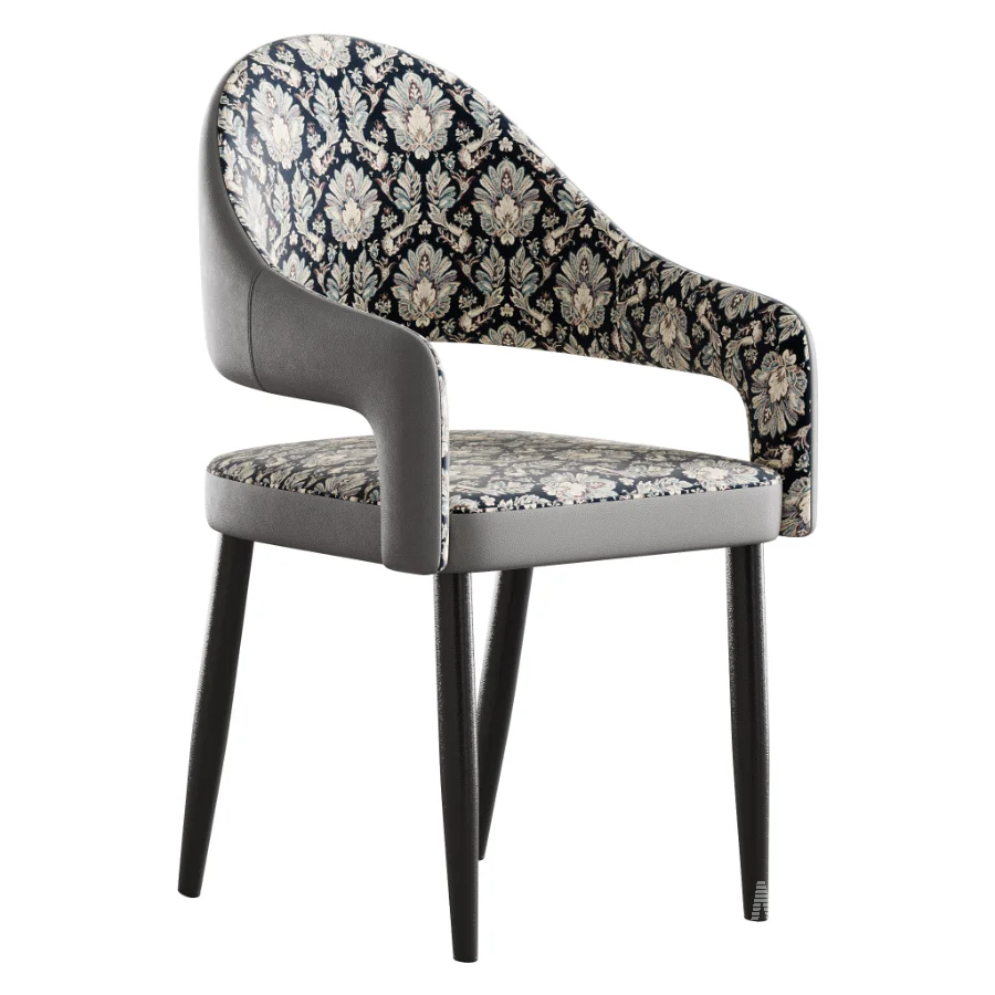 Nordic Style Metal Chair Open Back Dining Arm Chair - Image 2