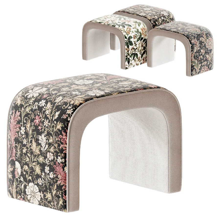 BREC pouf by BORDADO in three prints - Image 1