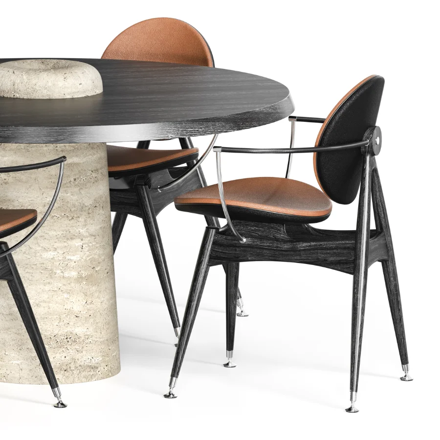 DINING TABLE WITH 4 CHAIRS - Image 4